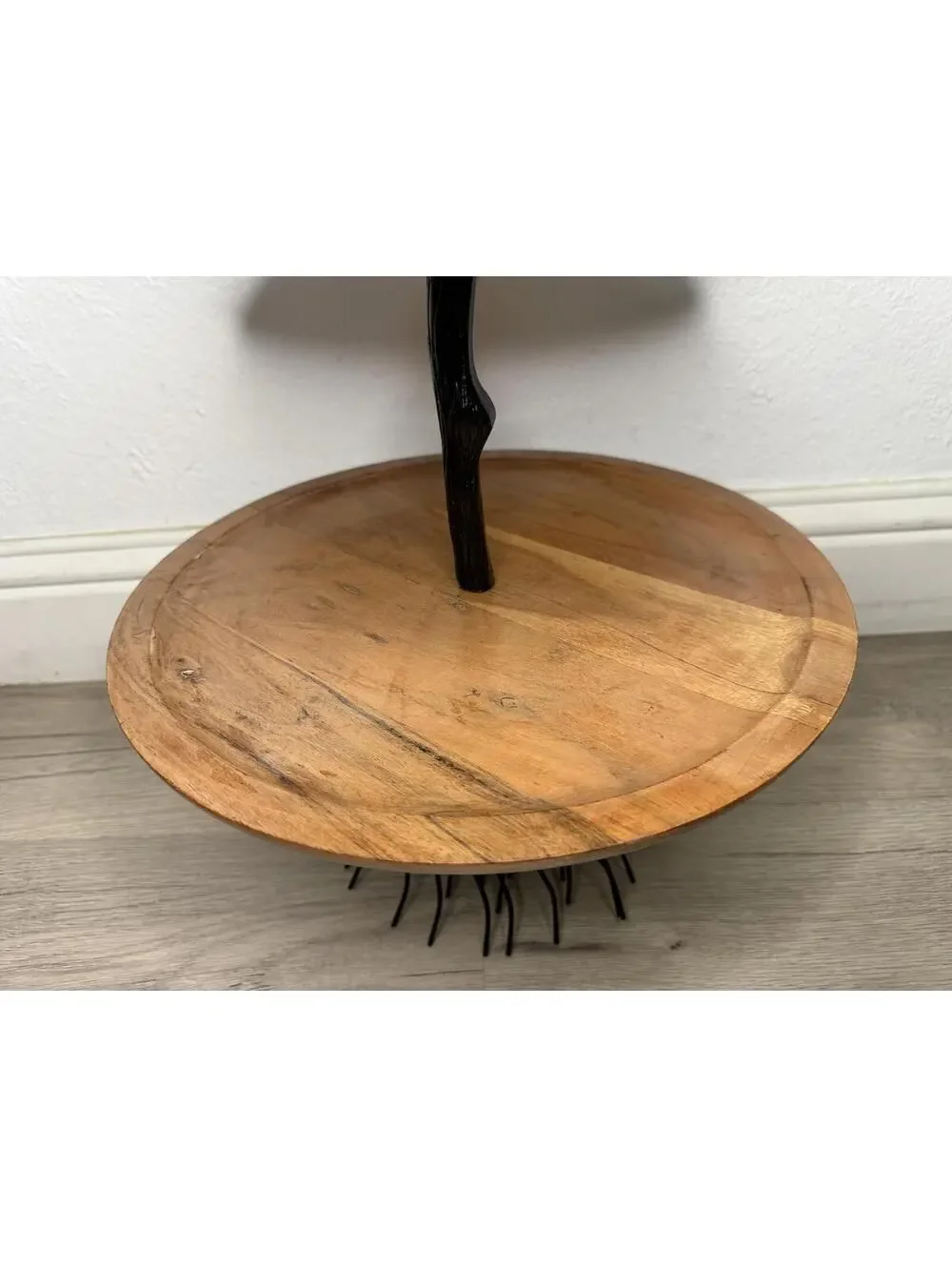 Witch's Broomstick Tiered Tray Viral Halloween‎ Decor Wood Metal Base